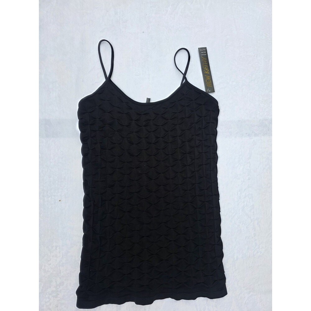 NEW KRITY black textured spaghetti strap camisole tank top RS1705 one size